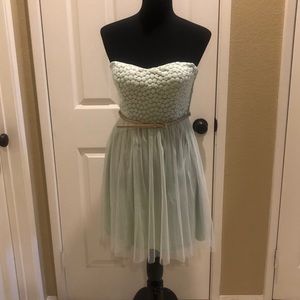 Mystic Mint Green Strapless Dress
